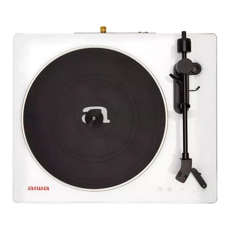 AIWA APX-680BT/WT Riemandrijving Platenspeler met Bluetooth, USB-opname en PC-connectiviteit - Zwart