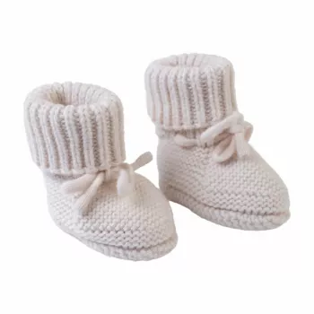 Lodger Slipper Folklore Merino-wollen babyschoenen, berk, 0-6 maanden