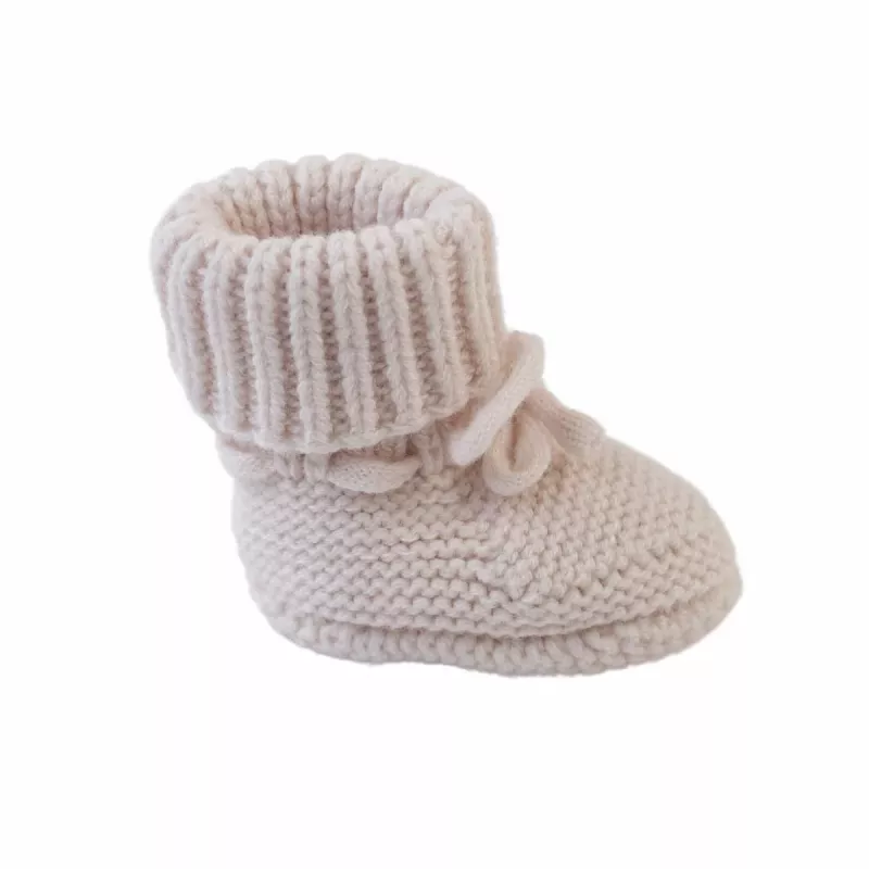 Lodger Slipper Folklore Merino-wollen babyschoenen, berk, 0-6 maanden