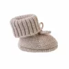 Lodger Slipper Folklore Merino-wollen babyschoenen, beige, 0-6 maanden