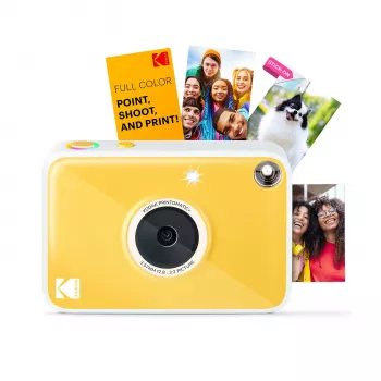 Kodak RODOMATICPYL digitale instantcamera met ZINK Zero Ink print, 10MP, 3,5 inch LCD, Bluetooth, USB-C, MicroSD
