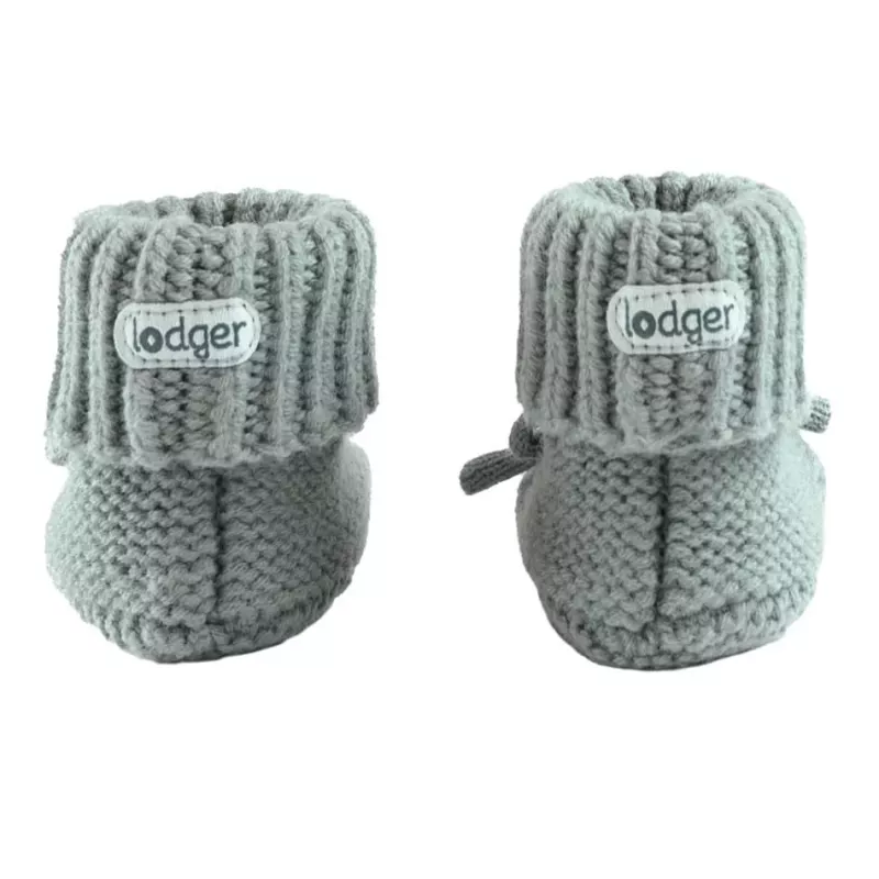 Lodger Slipper Folklore Merino-wollen babyschoenen, zijde, 0-6 maanden