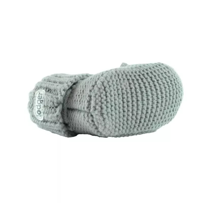 Lodger Slipper Folklore Merino-wollen babyschoenen, zijde, 0-6 maanden