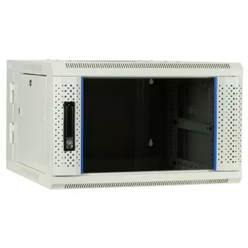 DSIT 6U wandmontage-serverkast met glazen deur, wit, 600x600x368 mm DS6606W-DOUBLE