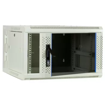 DSIT 6U wandmontage-serverkast met glazen deur, wit, 600x600x368 mm DS6606W-DOUBLE