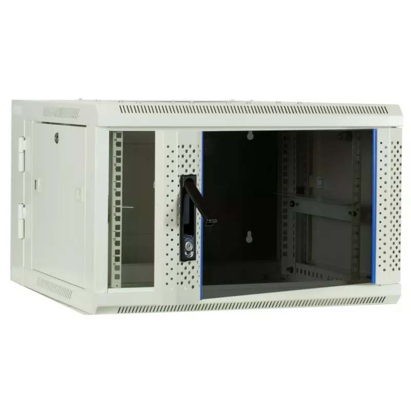 DSIT 6U wandmontage-serverkast met glazen deur, wit, 600x600x368 mm DS6606W-DOUBLE