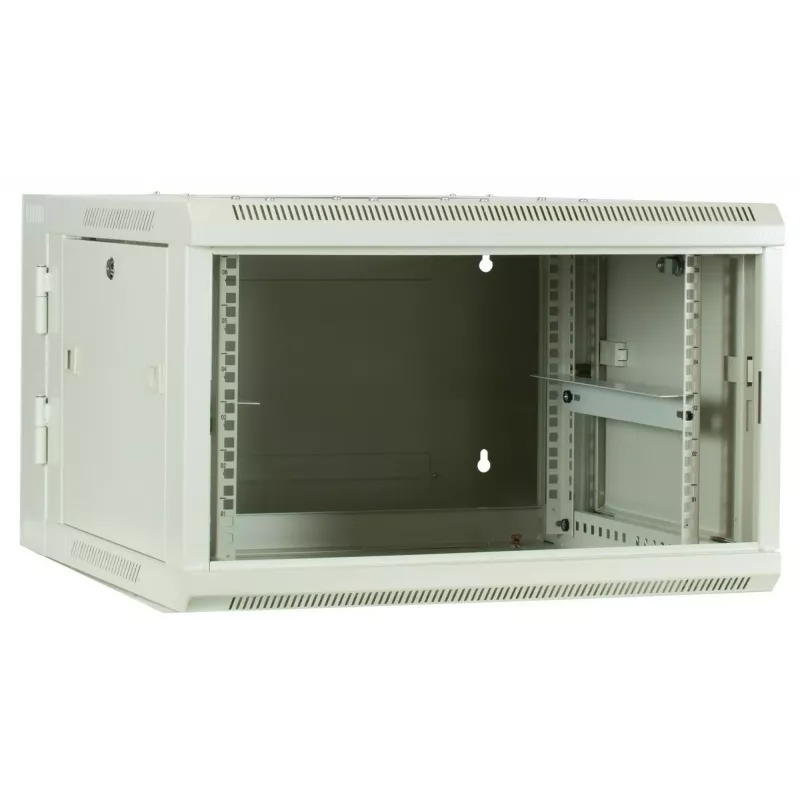 DSIT 6U wandmontage-serverkast met glazen deur, wit, 600x600x368 mm DS6606W-DOUBLE