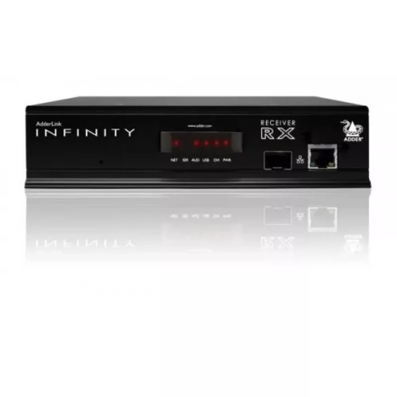 ADDER ALIF1002R-IEC KVM extender ontvanger - dual DVI-D, USB 2.0, audio, Gigabit Ethernet, zwart
