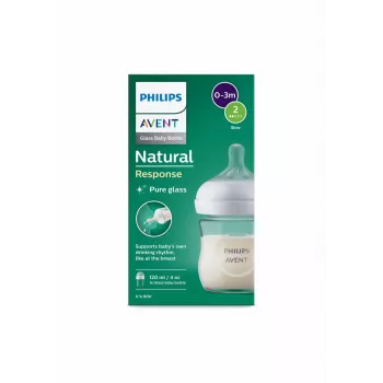 Philips Avent Natural Response glazen babyfles 125 ml met pasgeborenen-speen, 0m+