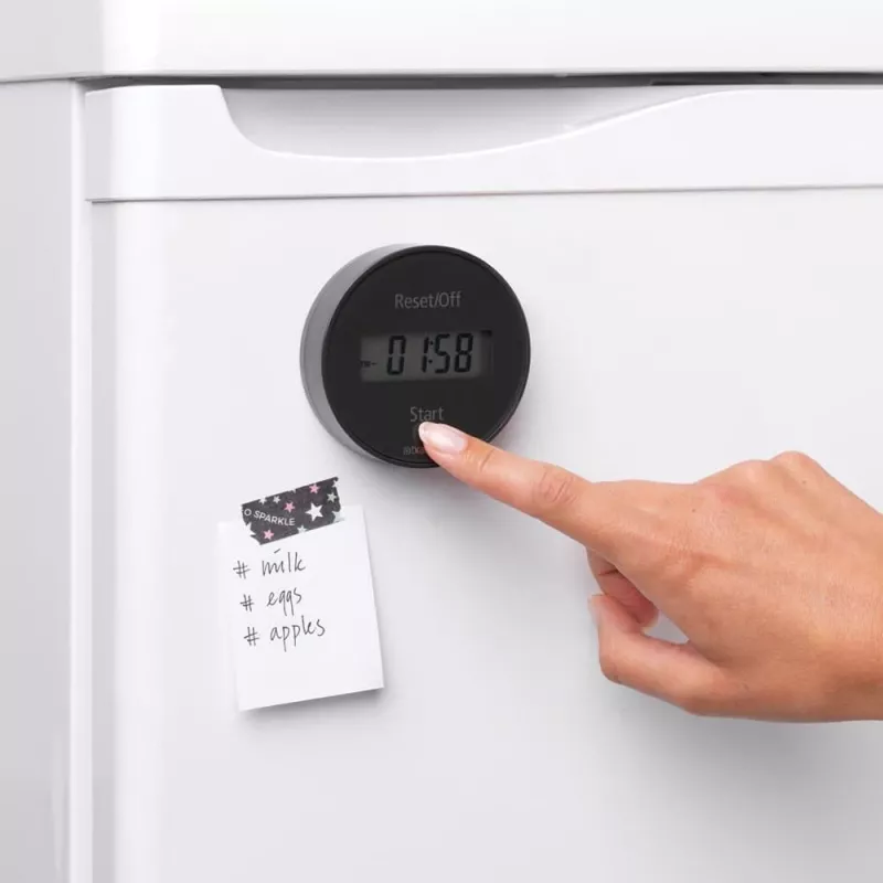 Brabantia keukenwekker met magneet, donkergrijs