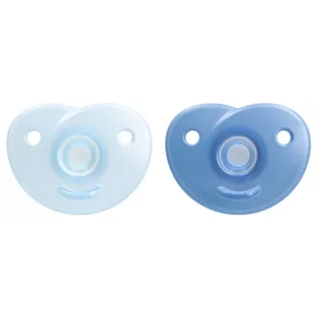 Philips Avent Soothie siliconen fopspeen met siliconen schild, 0-6 maanden, 2-pack