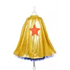 Souza! superheldin kostuumjurk met cape, roze/goud/blauw, 5-7 jaar (116-128 cm)