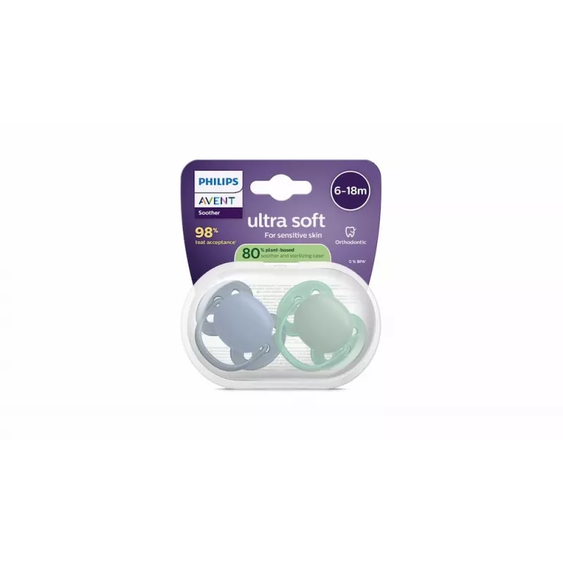 Philips Avent Ultra Soft fopspeen 6-18 maanden, 2-pack, jongen