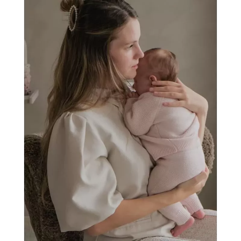 Lodger Topper Strick Merino babyvest, tan, maat 68