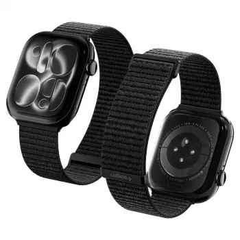 Spigen WBF01 band voor Apple Watch 8/9/10/11/SE/Ultra (44/45/46/49 mm), zwart