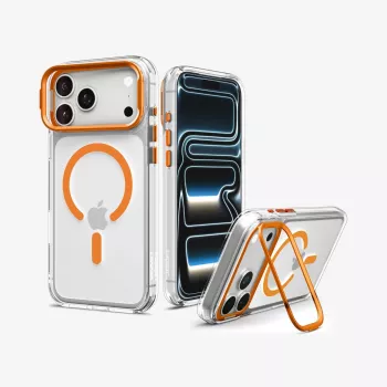 Spigen Ultra Hybrid Optik S MagSafe hoesje voor iPhone 17 Pro / 18 Pro - transparant/oranje