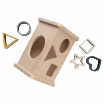 Baby's Only houten vormensorteerhuis speelgoed, Earth, 10+ maanden