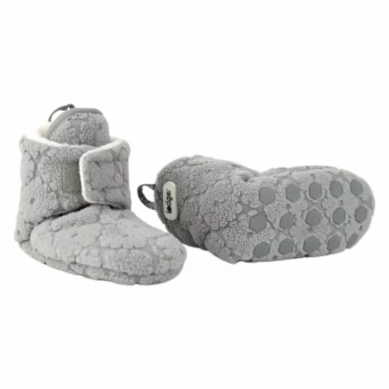 Lodger Slipper Folklore Fleece baby huisschoenen, Drizzle, 12-18 maanden