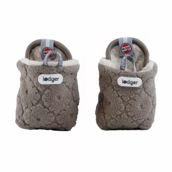 Lodger Buffalo fleece baby-schoentjes met antislipzool, bruin, 6-12 maanden