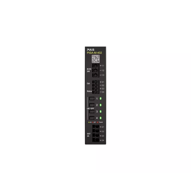 PULS PISA-M-402 elektronische beveiligingsschakelaar, 4-kanaals, 24 VDC, 8 A per kanaal, DIN-rail