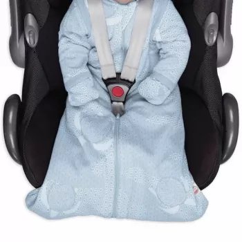 Lodger Hopper Matcha Turtle babyslaapzak met afneembare mouwen, Blue Fogg, 50/62