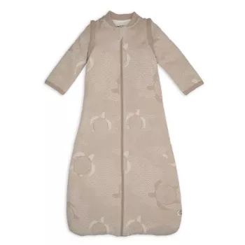 Lodger Hopper Matcha Turtle babyslaapzak met afneembare mouwen, beige, 68-80 cm