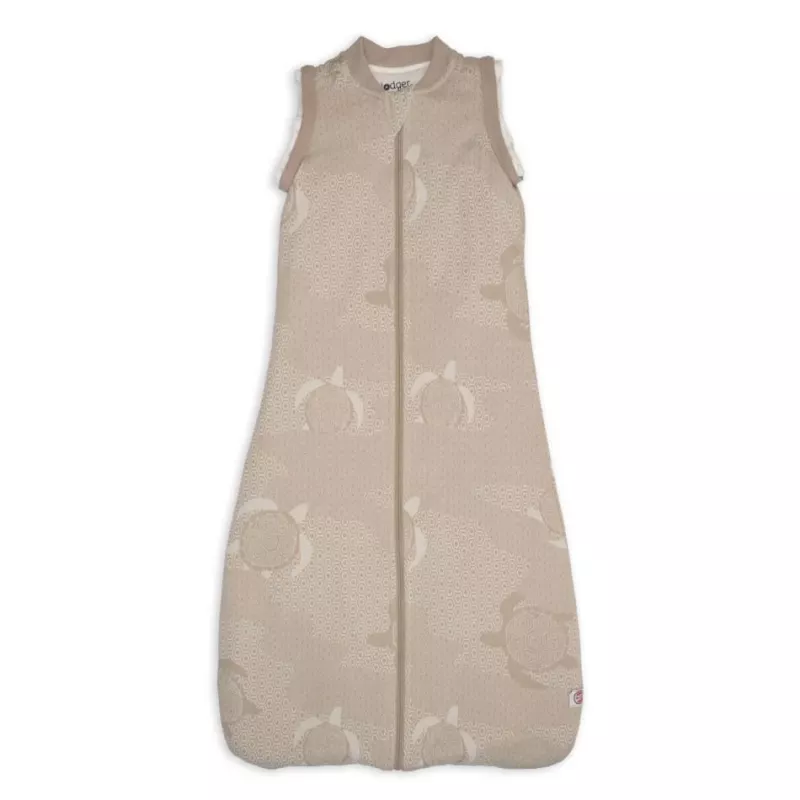 Lodger Hopper Matcha Turtle babyslaapzak met afneembare mouwen, beige, 68-80 cm