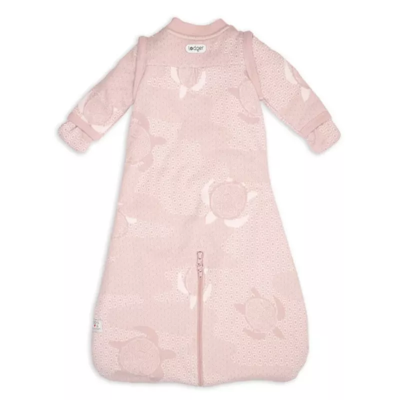 Lodger Hopper Matcha Turtle babyslaapzak met afneembare mouwen, Powder, 50/62