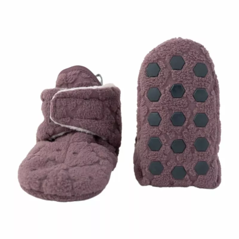 Lodger Slipper Folklore Fleece babyschoenen, mauve, 6-12 maanden