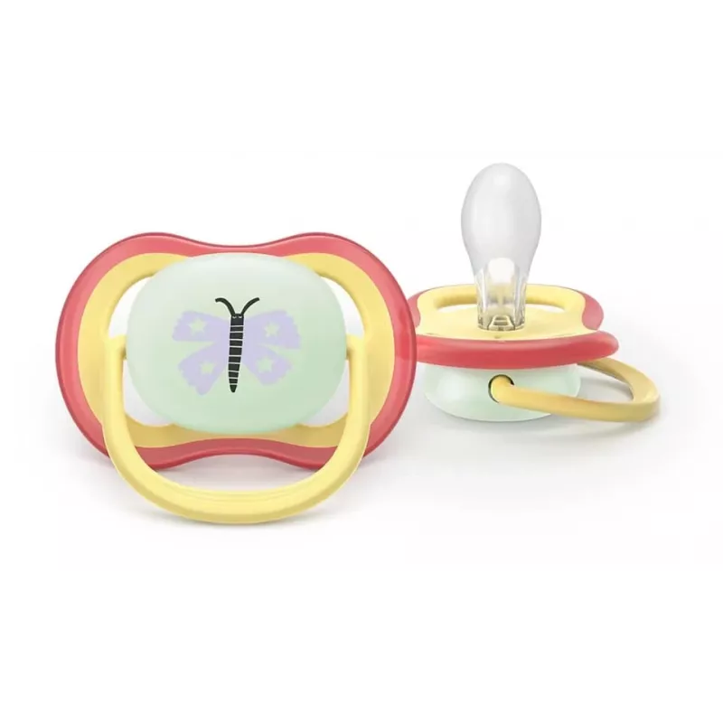 Philips AVENT Ultra Air Night speen 0-6 maanden, 2-pack, lichtgevend in het donker