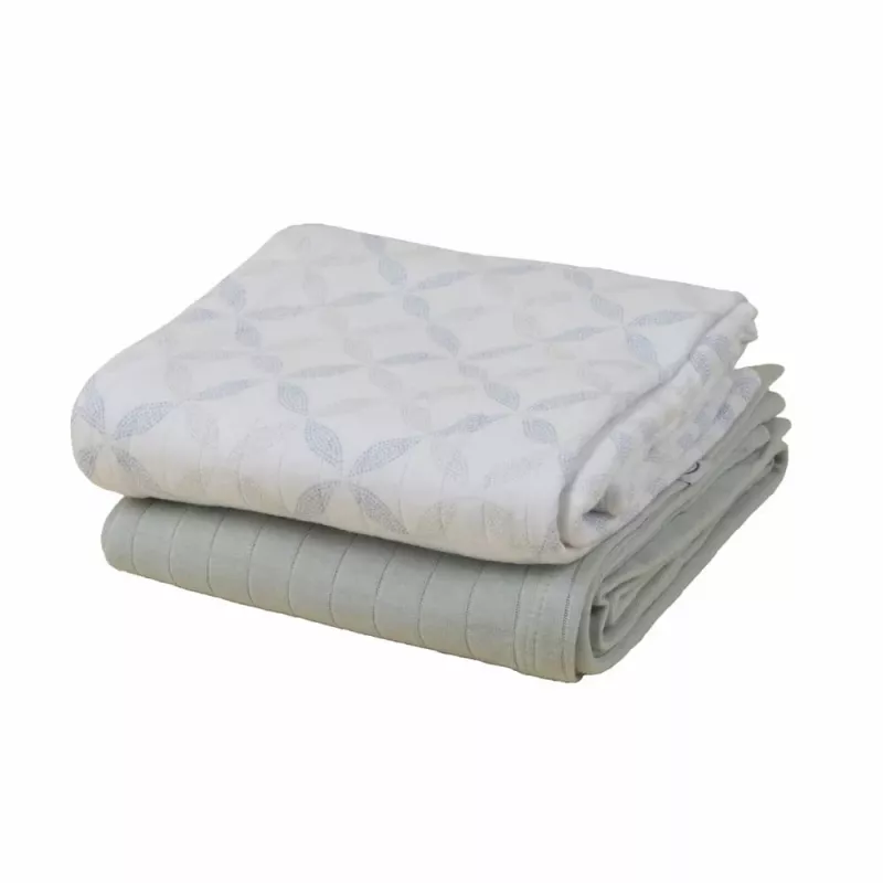 Lodger Swadler Solid Matcha katoenen puckdoek, Peppermint/Blue Fogg, 110x110 cm, 2-pack