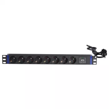 DSIT 19 inch 8-voudige overspanningsbeveiliging stekkerdoos met aardingscontact (DS-8PDU-SPD-PE)