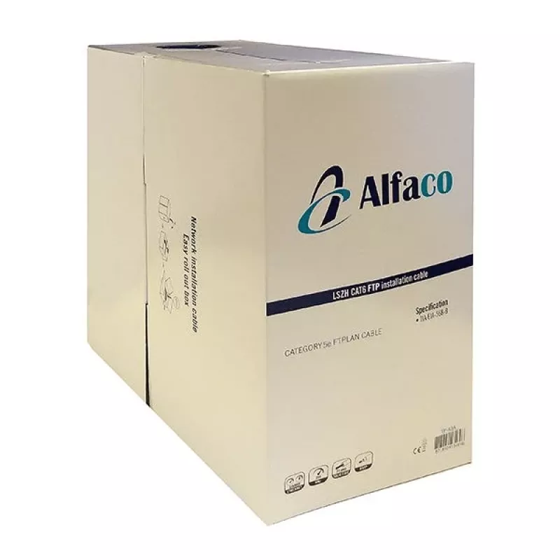 DSIT Alfaco Cat5e F/UTP solid core netwerkkabel 305m rol grijs LSZH Eca
