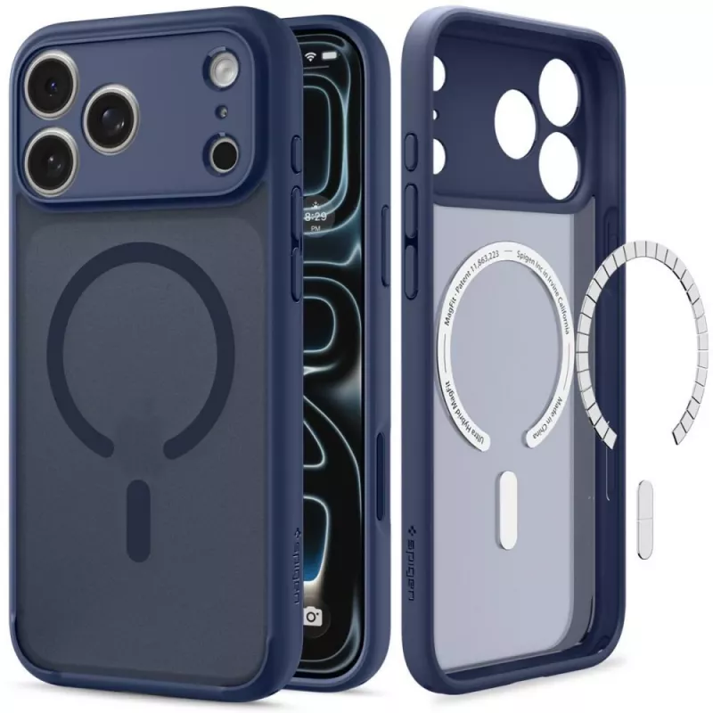 Spigen Ultra Hybrid MagSafe hoes voor iPhone 17 Pro / 18 Pro – Frost Deep Blue
