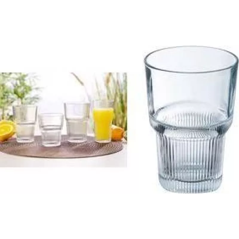 Esmeyer Arcoroc Starline drinkglas van gehard glas, 310 ml, 6-delige set, vaatwasmachinebestendig, stapelbaar 384-6733