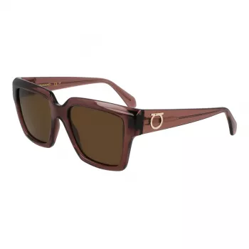Ferragamo dames SF2014S-511 vierkante zonnebril, Havana montuur, Gradient Brown glazen, 54mm