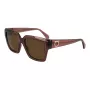 Ferragamo dames SF2014S-511 vierkante zonnebril, Havana montuur, Gradient Brown glazen, 54mm