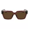 Ferragamo dames SF2014S-511 vierkante zonnebril, Havana montuur, Gradient Brown glazen, 54mm