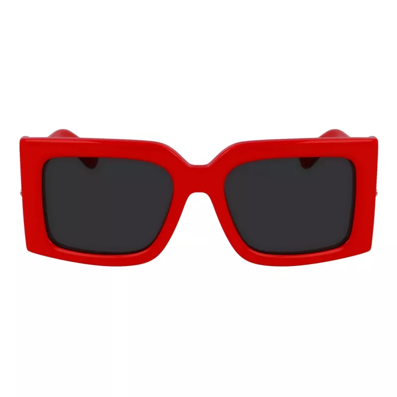 Ferragamo SF2032S-600 dames cat-eye zonnebril, rood montuur, grijze Gradient glazen, 55/19/140 mm