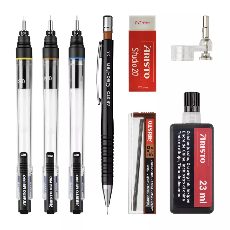 ARISTO mg1 pro Studio technisch tekenen vulpen-set zwart (AR64150)