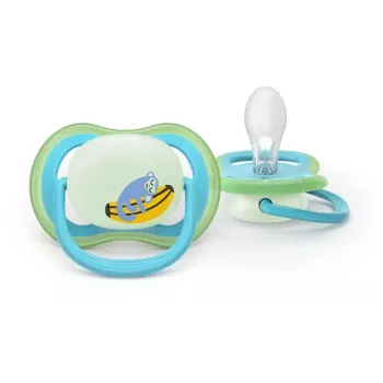 Philips Avent Ultra Air Night fopspeen 6-18 maanden, 2-pack, jongen, lichtgevend in het donker