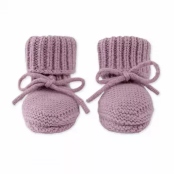Lodger huisschoen Merino-wol baby booties, Mauve, 0-6 maanden