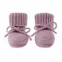 Lodger huisschoen Merino-wol baby booties, Mauve, 0-6 maanden