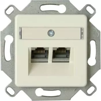 HEINRICH KOPP Cat.6a afgeschermde RJ45 netwerkdoos-inzet, aluminium, 1-poort, LSA 920100004