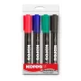 Kores K MARKER permanentmarker, beitelpunt, 3-5 mm, diverse kleuren, 4-set M20945
