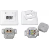 Wirewin DD-TRIO-K5E UP2 WS Cat5e afgeschermde inbouw datadoos, 2x RJ45, LSA, zuiverwit