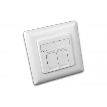 Wirewin DD-TRIO-K5E UP2 WS Cat5e afgeschermde inbouw datadoos, 2x RJ45, LSA, zuiverwit