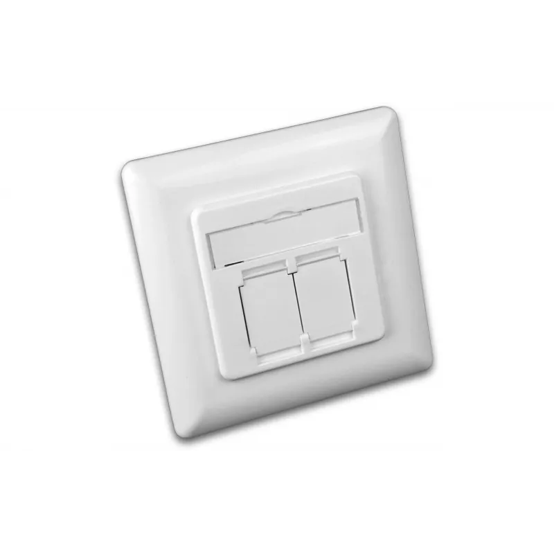 Wirewin DD-TRIO-K5E UP2 WS Cat5e afgeschermde inbouw datadoos, 2x RJ45, LSA, zuiverwit