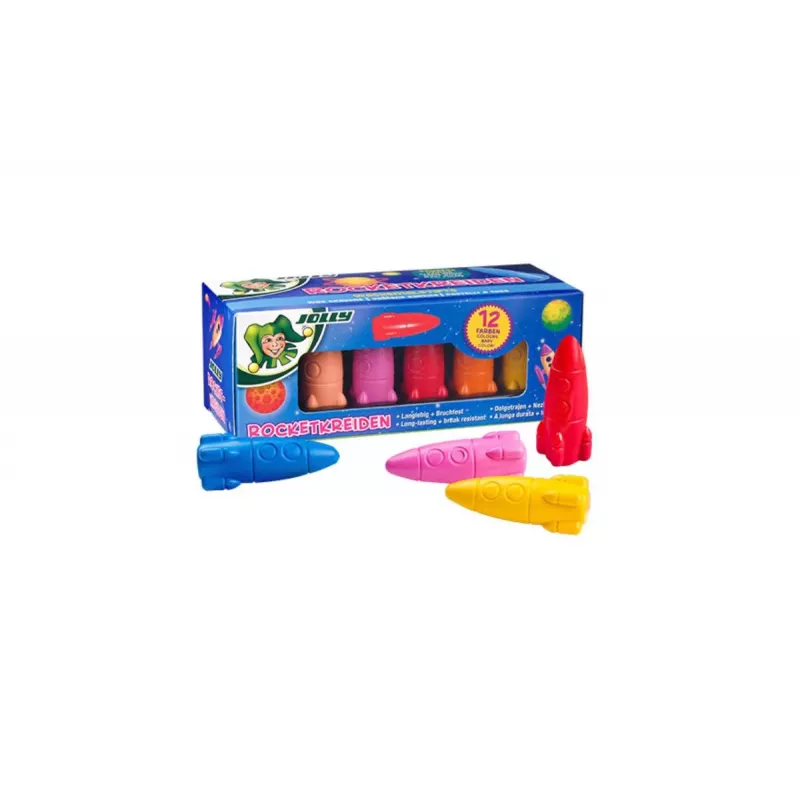 JOLLY Rocket waskrijtjes, diverse kleuren, 12 stuks (5956-0001)