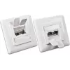 Wirewin DD-TRIO-C6 UP2 WS CAT6 afgeschermde inbouwdatadoos, 2-poorts, LSA, zuiver wit RAL 9010